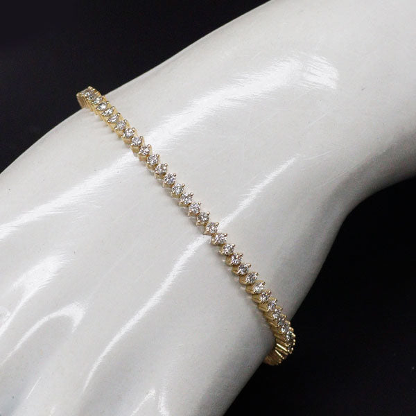 K18YG ダイヤモンド テニス ブレスレット 3.00ct