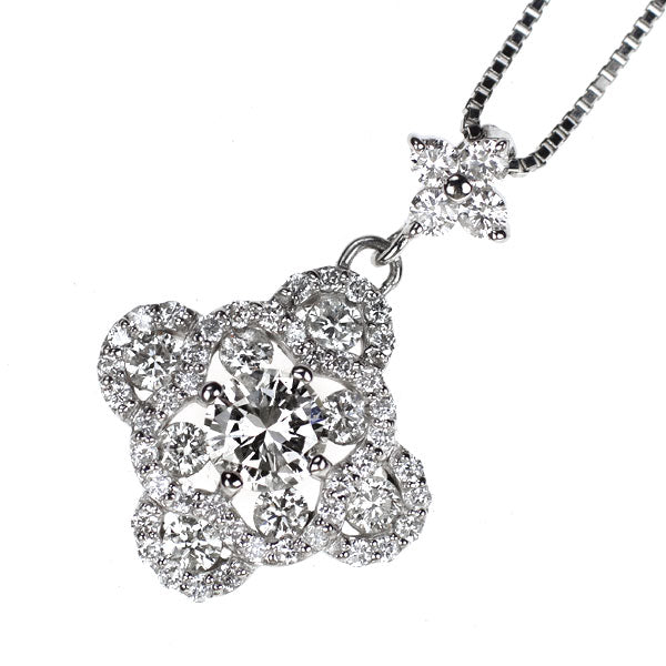 Pt900/ Pt850 ダイヤモンド ペンダントネックレス 0.37ct D0.63ct