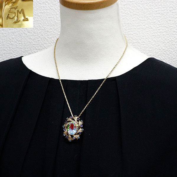 ショウ ミヤマ（深山 昭） K18YG/WG ミスティックトパーズ カラーストーン ダイヤモンド ペンダントネックレス 23.88ct CS1.90ct D0.50ct