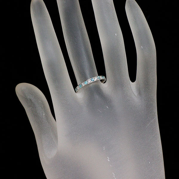 Pt950 パライバトルマリン ダイヤモンド リング 0.15ct D0.15ct ハーフエタニティ