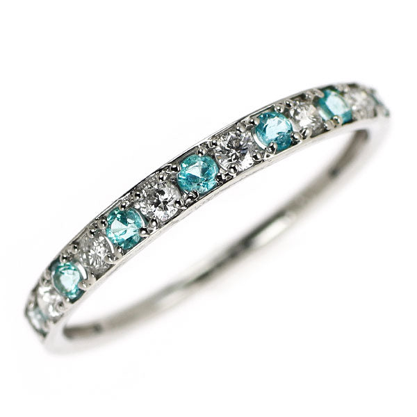 Pt950 パライバトルマリン ダイヤモンド リング 0.15ct D0.15ct ハーフエタニティ