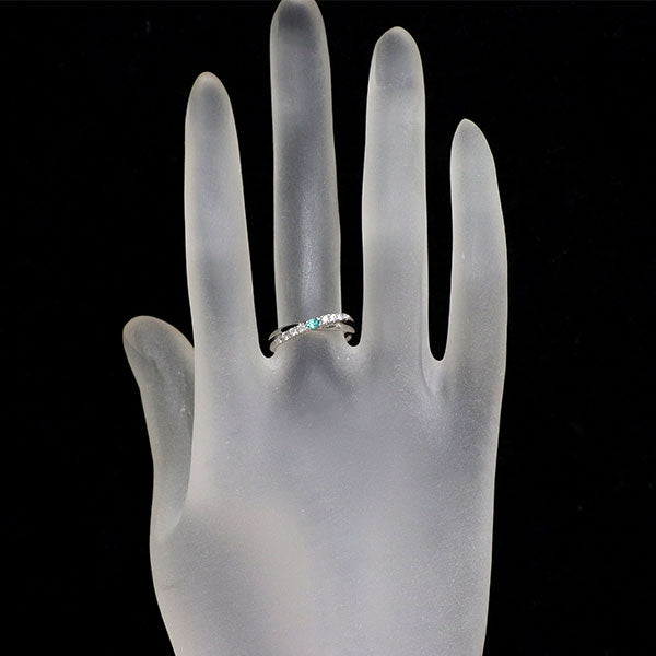 Pt900 パライバトルマリン ダイヤモンド リング 0.05ct D0.14ct