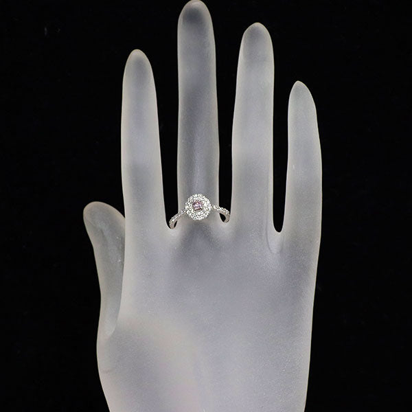 希少 Pt900 天然ピンク ダイヤモンド リング 0.130ct FBPP I2 D0.38ct