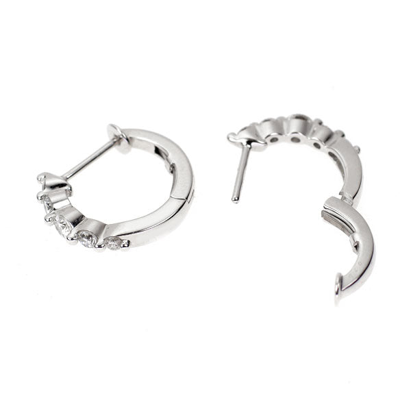 K18WG ダイヤモンド ピアス 0.50ct フープ