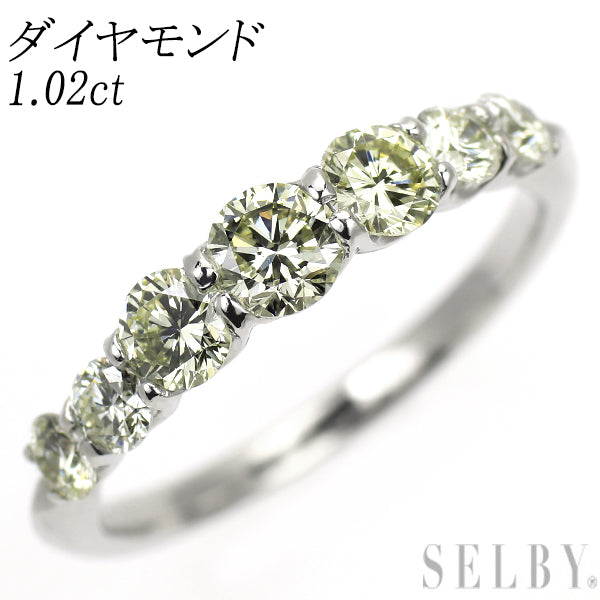 Pt900 ダイヤモンド リング 1.02ct 一文字