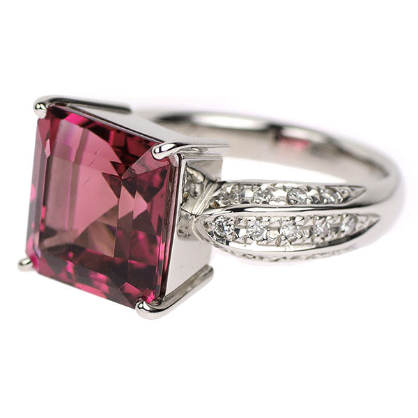 Pt900 ピンクトルマリン ダイヤモンド リング 6.76ct D0.26ct