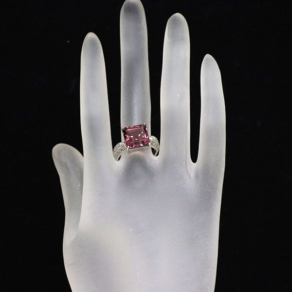 Pt900 ピンクトルマリン ダイヤモンド リング 6.76ct D0.26ct