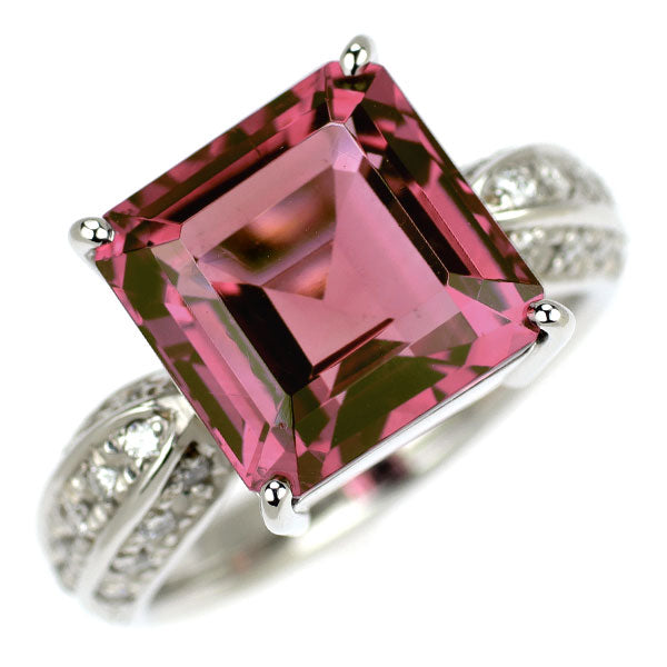 Pt900 ピンクトルマリン ダイヤモンド リング 6.76ct D0.26ct