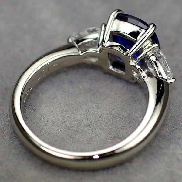Pt900 上質サファイア ダイヤモンド リング 2.137ct D0.51ct