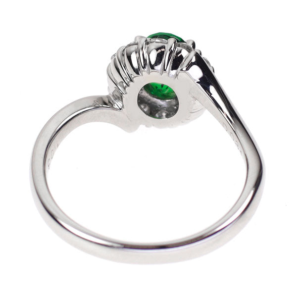 Pt900 グロッシュラーライトガーネット ダイヤモンド リング 1.03ct D0.31ct