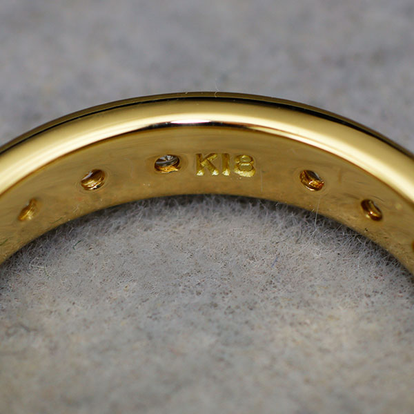 K18YG ダイヤモンド リング 1.22ct フルエタニティ