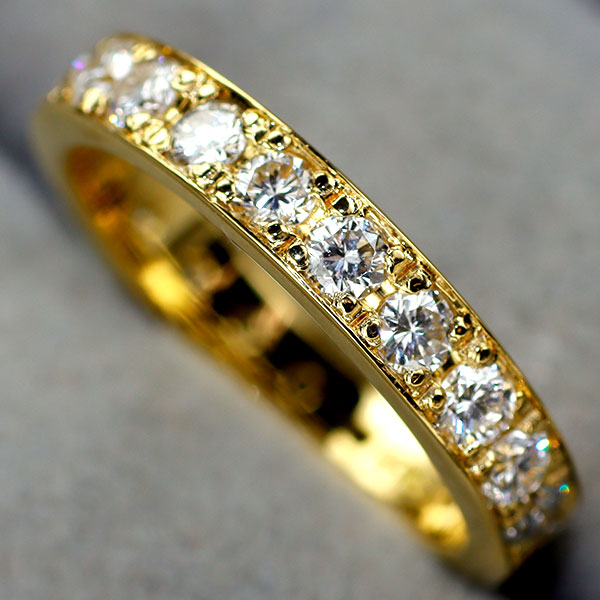 K18YG ダイヤモンド リング 1.22ct フルエタニティ