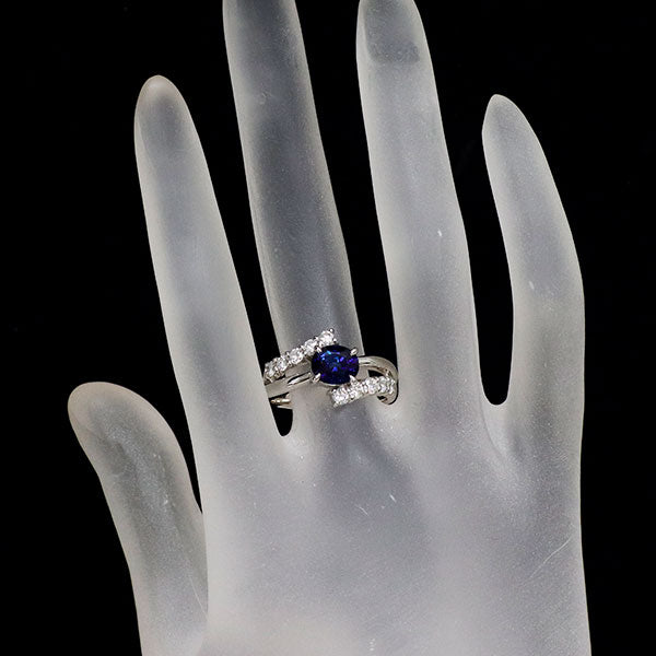 Pt900 サファイア ダイヤモンド リング 1.84ct D0.66ct