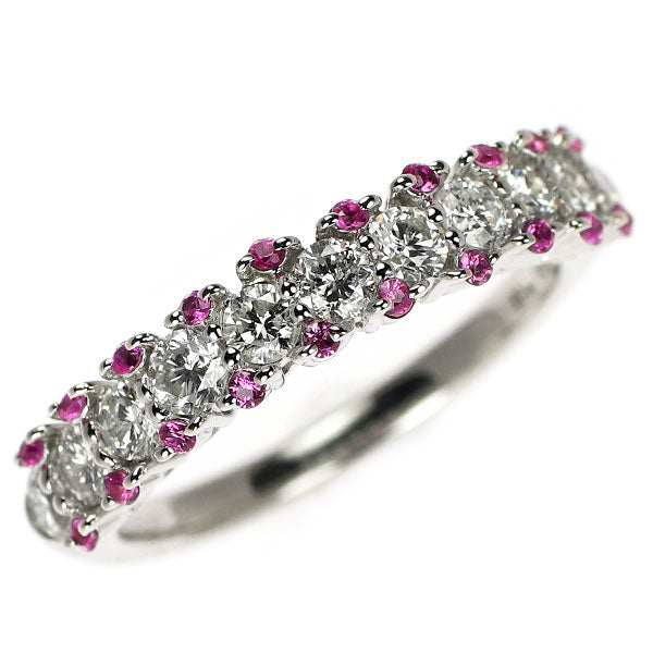 K18WG ダイヤモンド ピンクサファイア リング 0.84ct D0.18ct