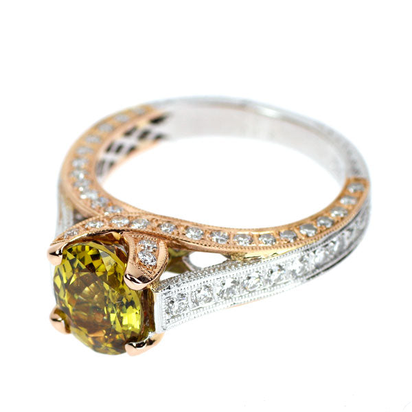 K18WG/PG マリガーネット ダイヤモンド リング 2.380ct D1.05ct