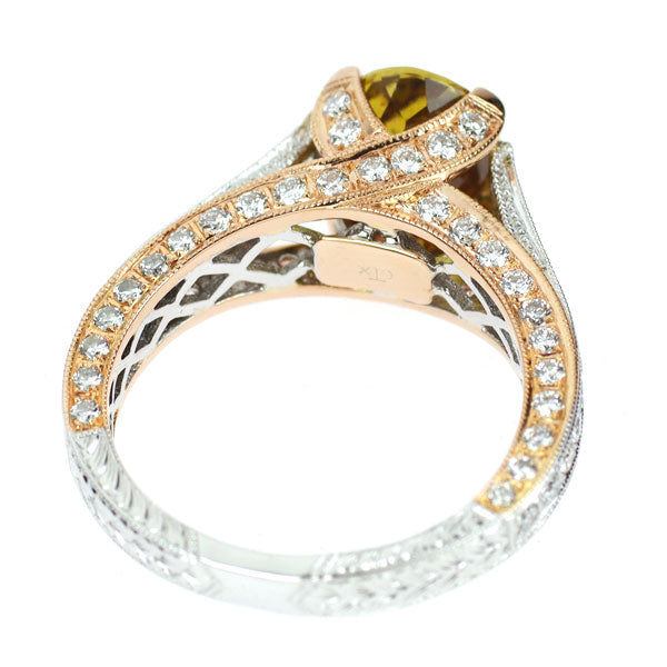 K18WG/PG マリガーネット ダイヤモンド リング 2.380ct D1.05ct