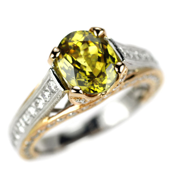 K18WG/PG マリガーネット ダイヤモンド リング 2.380ct D1.05ct