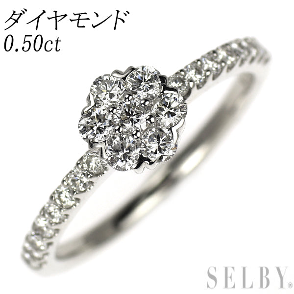 K18WG ダイヤモンド リング 0.50ct
