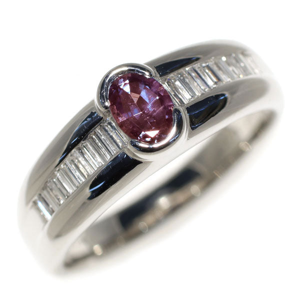 希少 Pt900 アレキサンドライト ダイヤモンド リング 0.49ct D0.42ct