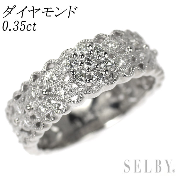 Pt900 ダイヤモンド リング 0.35ct アンティークレース
