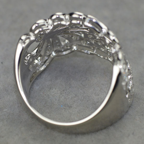 K18WG ダイヤモンド リング 0.90ct アンティークレース