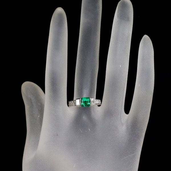 Pt900 エメラルド ダイヤモンド リング 0.93ct D0.58ct