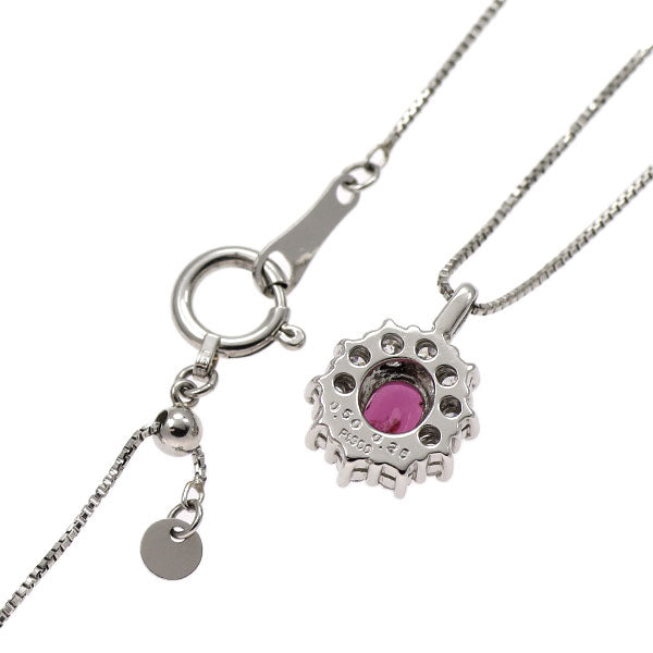 Pt900/ Pt850 ルビー ダイヤモンド ペンダントネックレス 0.50ct D0.26ct