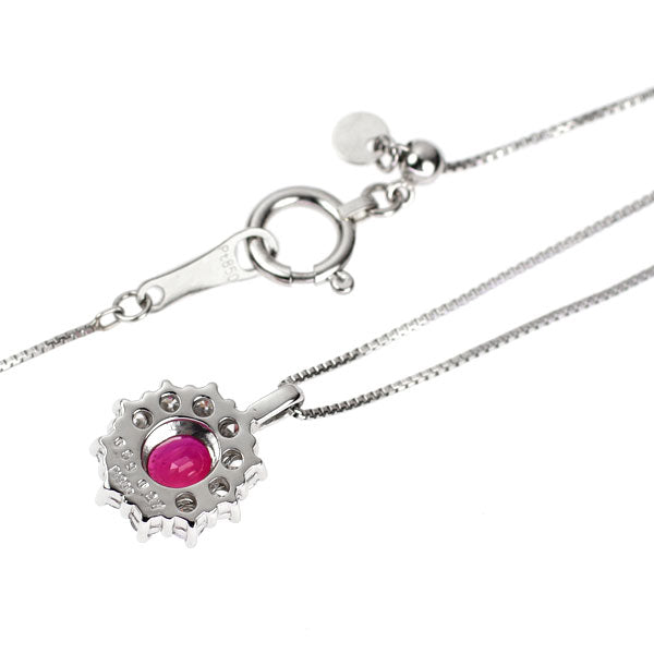 Pt900/ Pt850 ルビー ダイヤモンド ペンダントネックレス 0.59ct D0.27ct