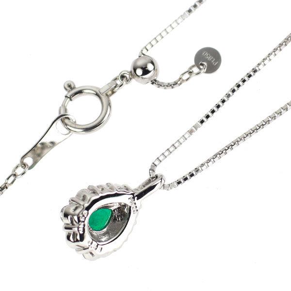Pt900/ Pt850 エメラルド ダイヤモンド ペンダントネックレス 0.330ct D0.23ct