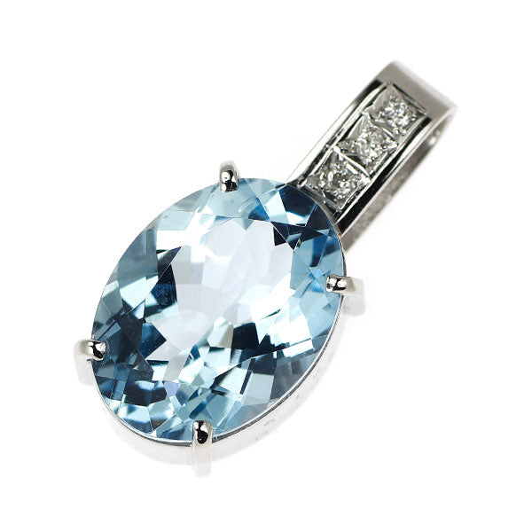 Pt900 アクアマリン ダイヤモンド ペンダントトップ 5.15ct D0.03ct