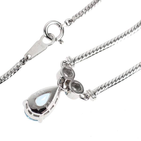 Pt900/ Pt850 アクアマリン ダイヤモンド ペンダントネックレス 2.81ct D0.34ct