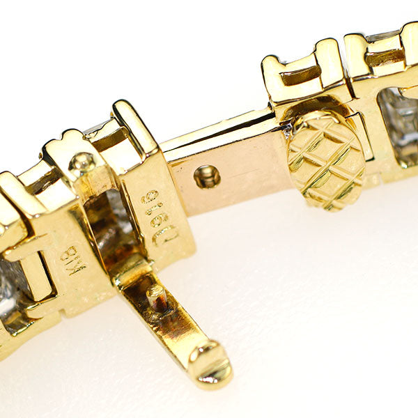 K18YG スクエアカットダイヤモンド ブレスレット 9.16ct