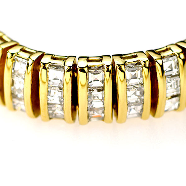 K18YG スクエアカットダイヤモンド ブレスレット 9.16ct
