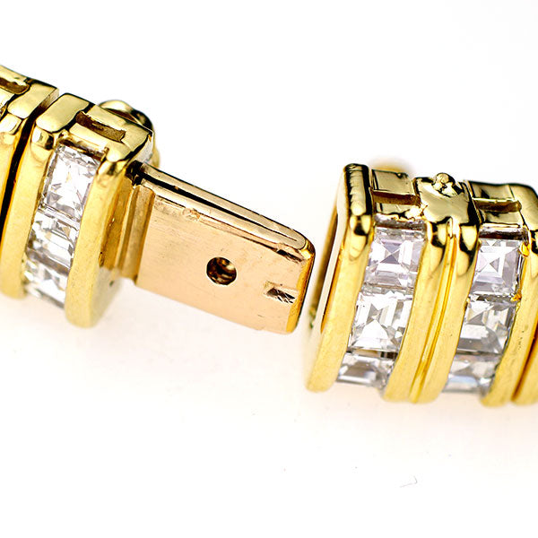 K18YG スクエアカットダイヤモンド ブレスレット 9.16ct