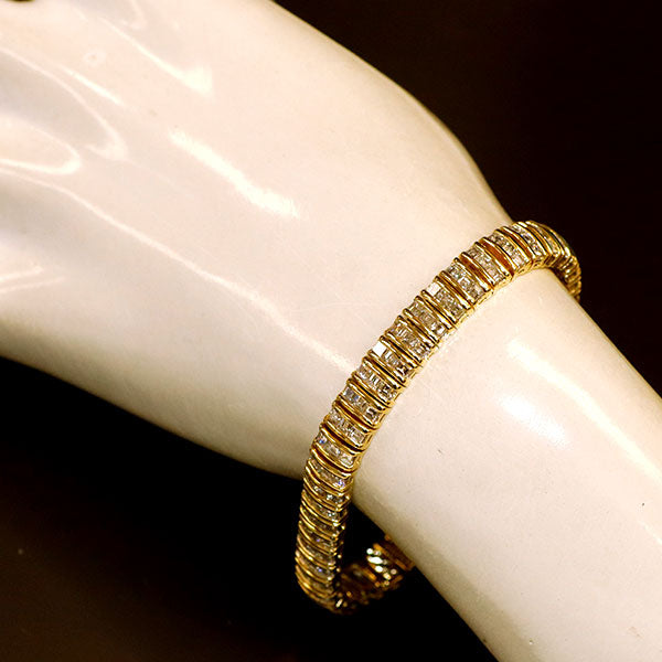 K18YG スクエアカットダイヤモンド ブレスレット 9.16ct
