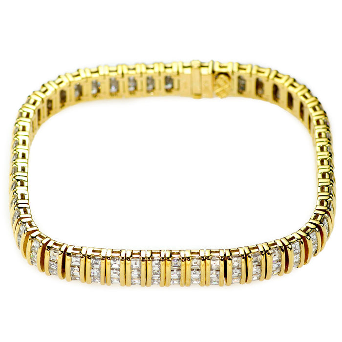 K18YG スクエアカットダイヤモンド ブレスレット 9.16ct