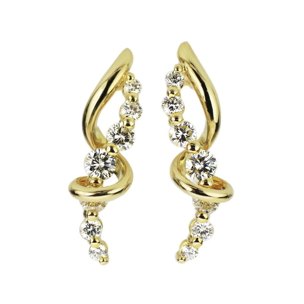 K18YG ダイヤモンド ピアス 1.00ct