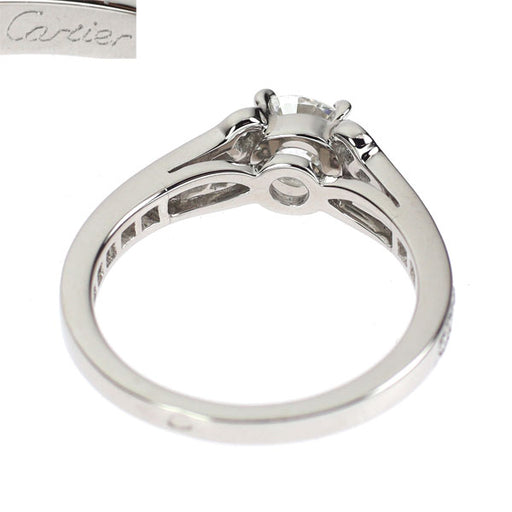 カルティエ Pt950 ダイヤモンド リング 0.57ct G VVS2 バレリーナ 49号 