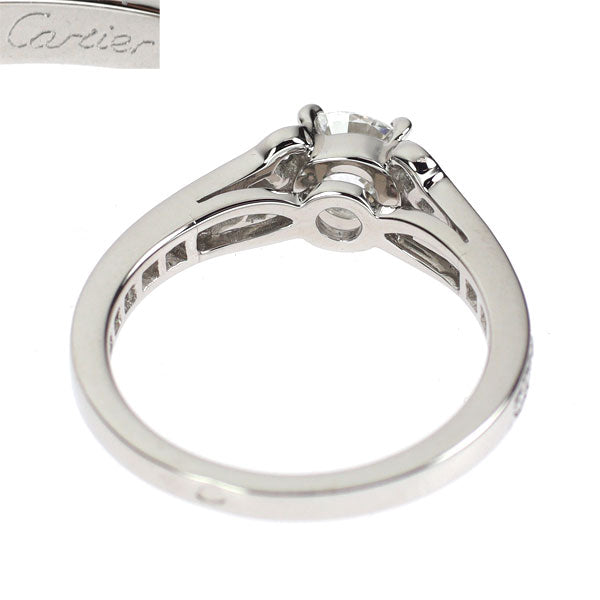 カルティエ Pt950 ダイヤモンド リング 0.57ct G VVS2 バレリーナ 49号