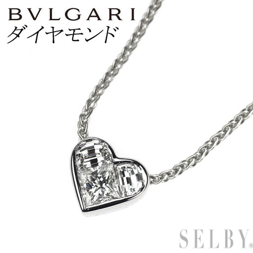 ブルガリ K18WG ダイヤモンド ペンダントネックレス クォーレ ハート