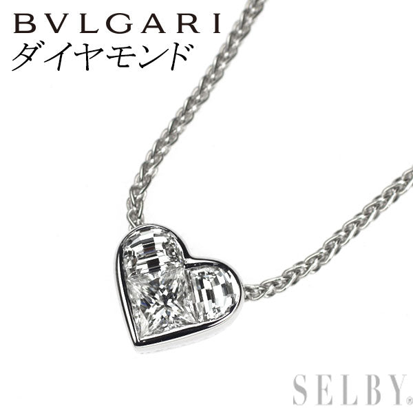 ブルガリ K18WG ダイヤモンド ペンダントネックレス クォーレ ハート