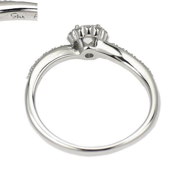スタージュエリー Pt950 ダイヤモンド リング 0.273ct F VS2 3EX D0.15ct