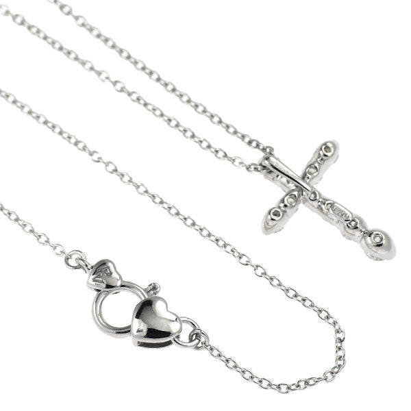 ポンテヴェキオ K18WG ダイヤモンド ペンダントネックレス 0.50ct クロス