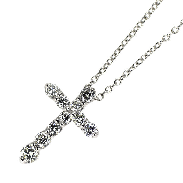 ポンテヴェキオ K18WG ダイヤモンド ペンダントネックレス 0.50ct クロス