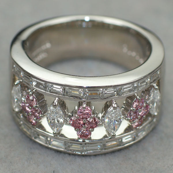 ミキモト Pt950 天然ピンク/カラーレス ダイヤモンド リング D1.87ct