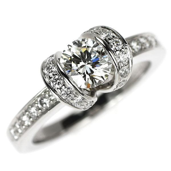 ティファニー Pt950 ダイヤモンド リング 0.52ct リボン