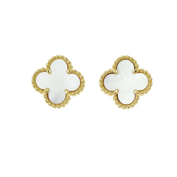 ヴァンクリーフ＆アーペル K18YG シェル ピアス スウィートアルハンブラ 《セルビー銀座店》【中古】