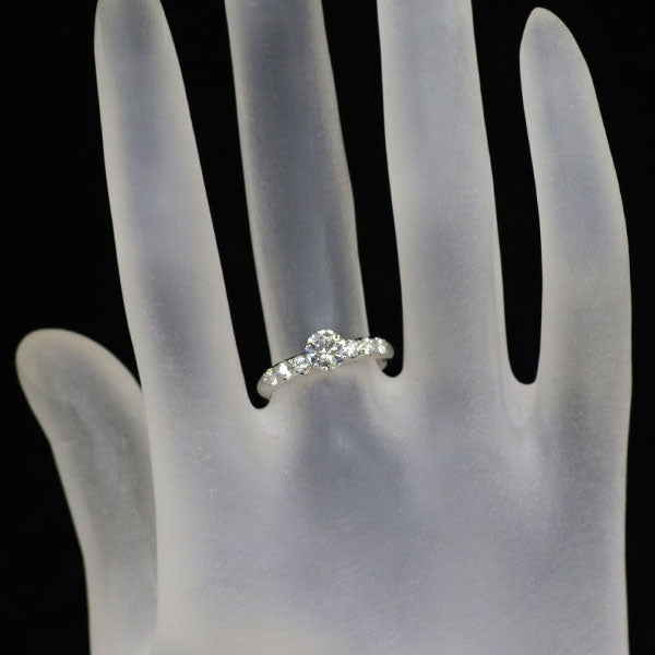 ミキモト Pt950 ダイヤモンド リング 0.507ct F VS2 VGHC D0.21ct