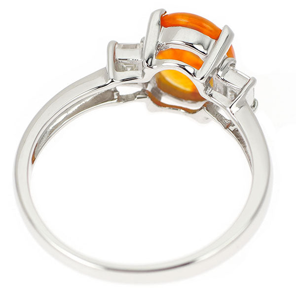 Pt900 ファイアーオパール ダイヤモンド リング 1.23ct D0.30ct
