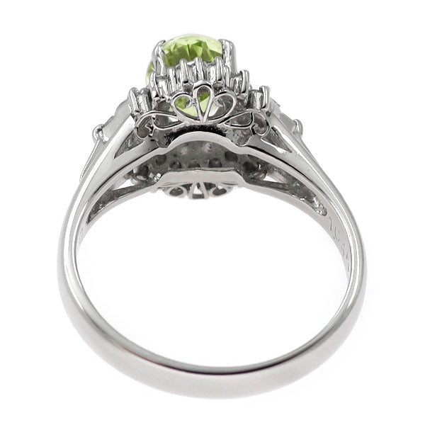 Pt900 クリソベリル ダイヤモンド リング 1.04ct D0.27ct